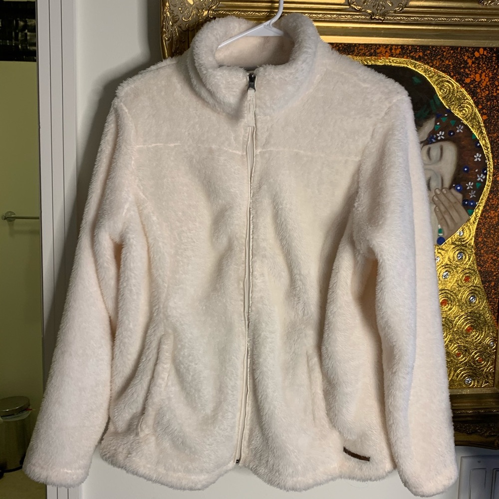 Comfy fuzzy soft cuddly zip up sweater jacket